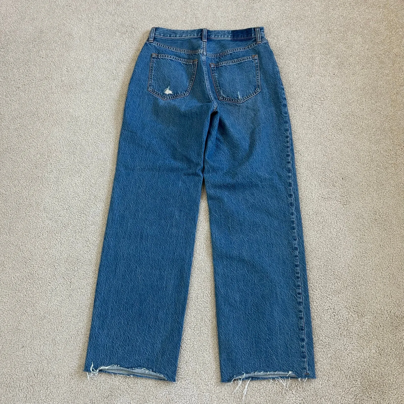 Abercrombie & Fitch The Loose High Rise Jeans Raw Hem Relaxed Baggy Size 27/4 - Image 4