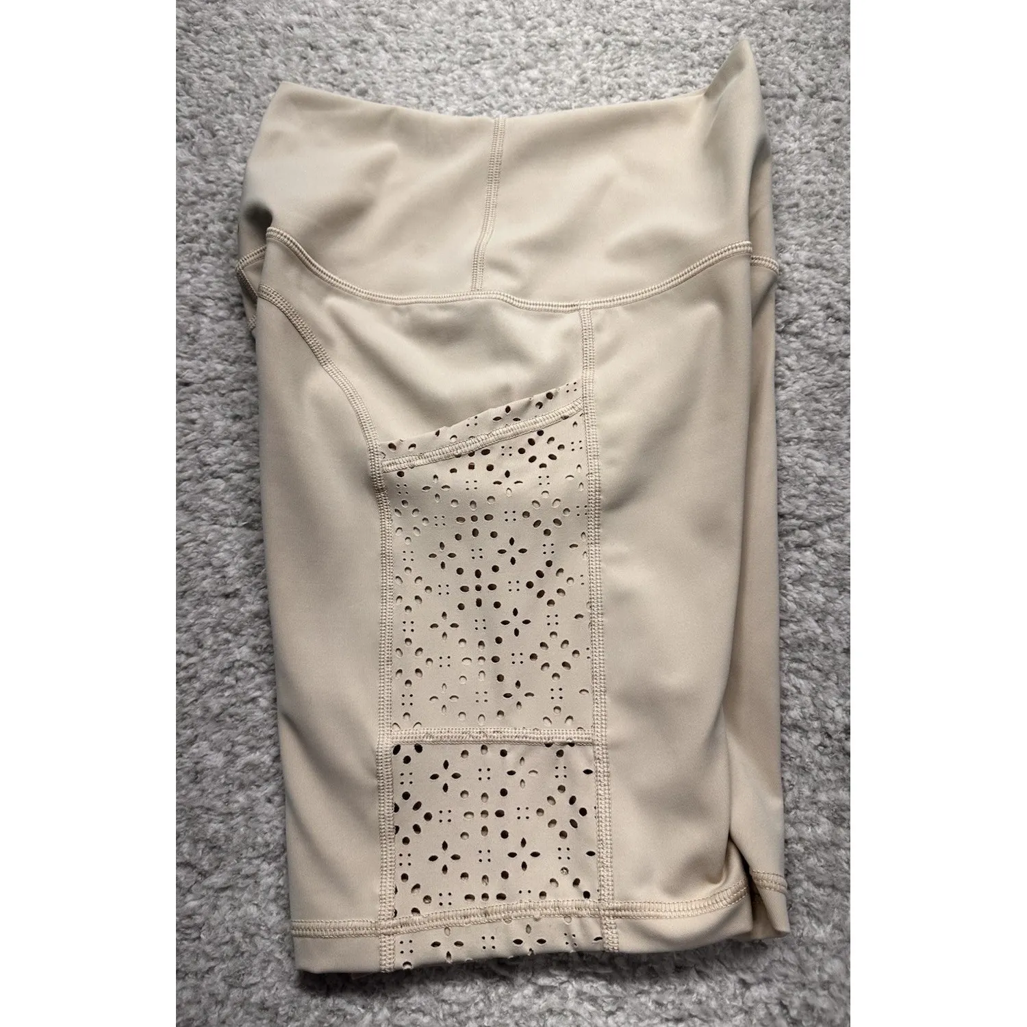 Aerie Bike Shorts Womens Small Pink Mesh Pockets High‎ Waist Athleisure Gym - Image 6