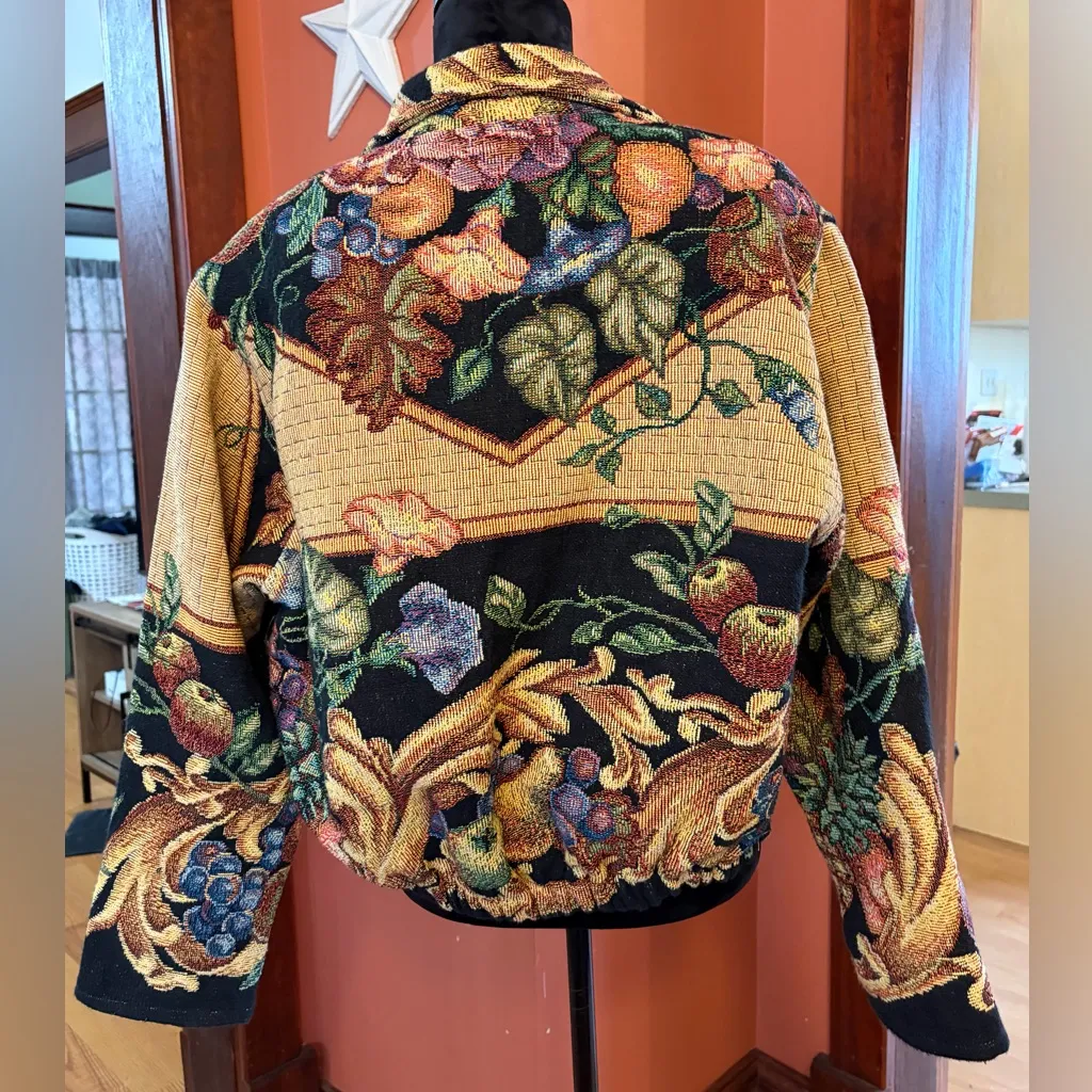 80’s vintage California style tapestry jacket Black Size M - Image 6