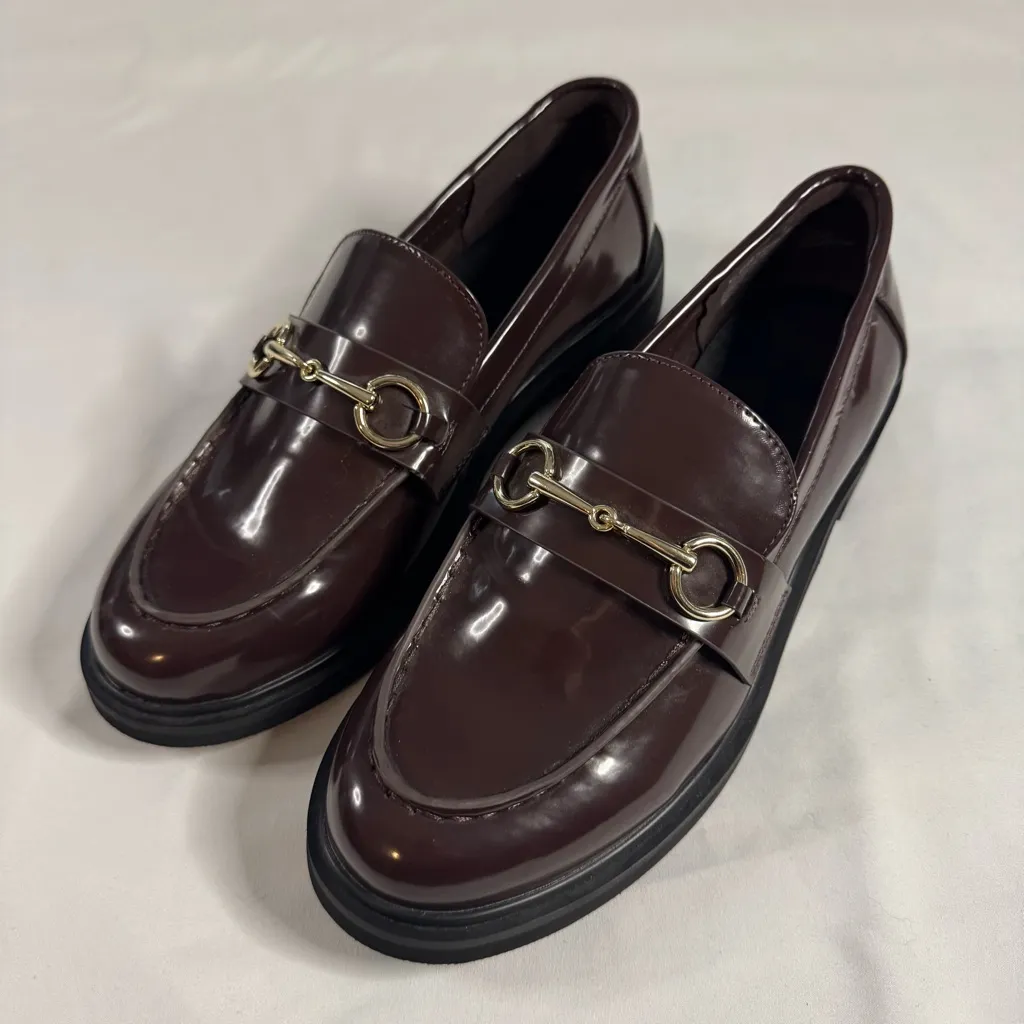 American Eagle Duchess Loafer Brown Patent Leather Academia Preppy Size 8.5 - Image 5