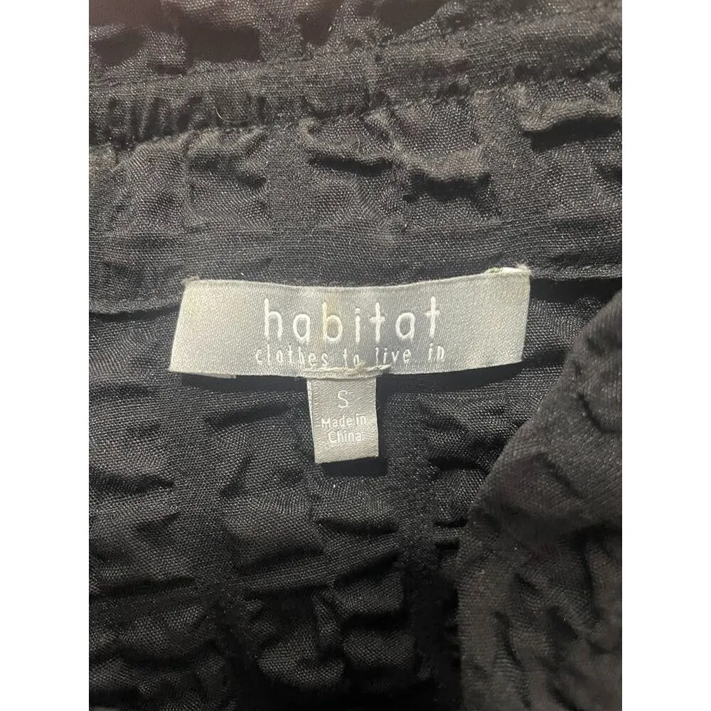 Habitat Size Small  Top Blouse Crinkle Fabric Abstract Art to Wear Boho - Image 5