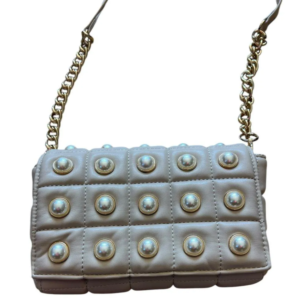 Zara Cream Textured Shoulder Bag with Chain Strap - Image 2