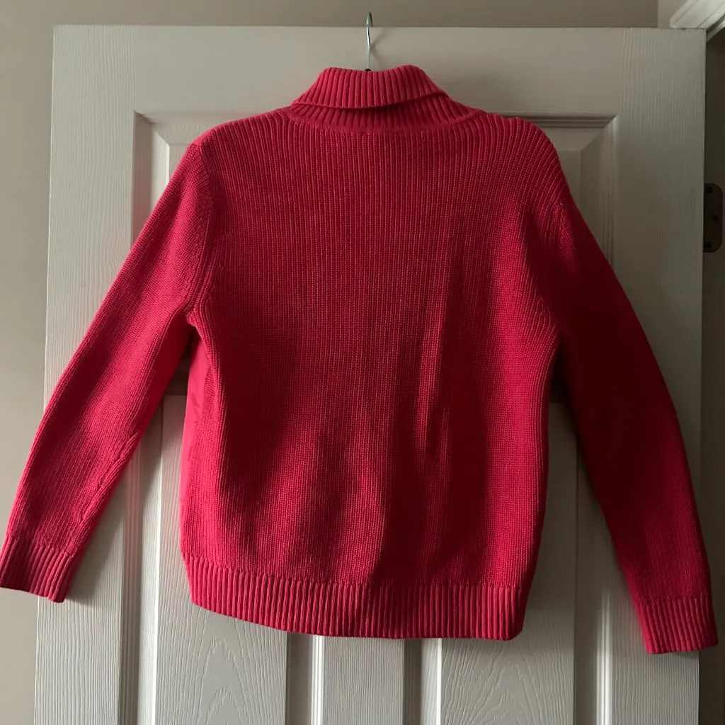 Talbots Quilted Full Zip Sweater Jacket Size Medium Outerwear - Image 13