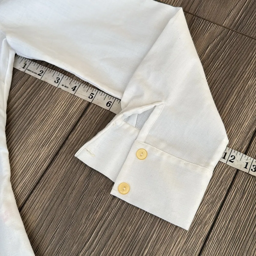 Vintage white button down with floral embroidery size 46 - Image 15