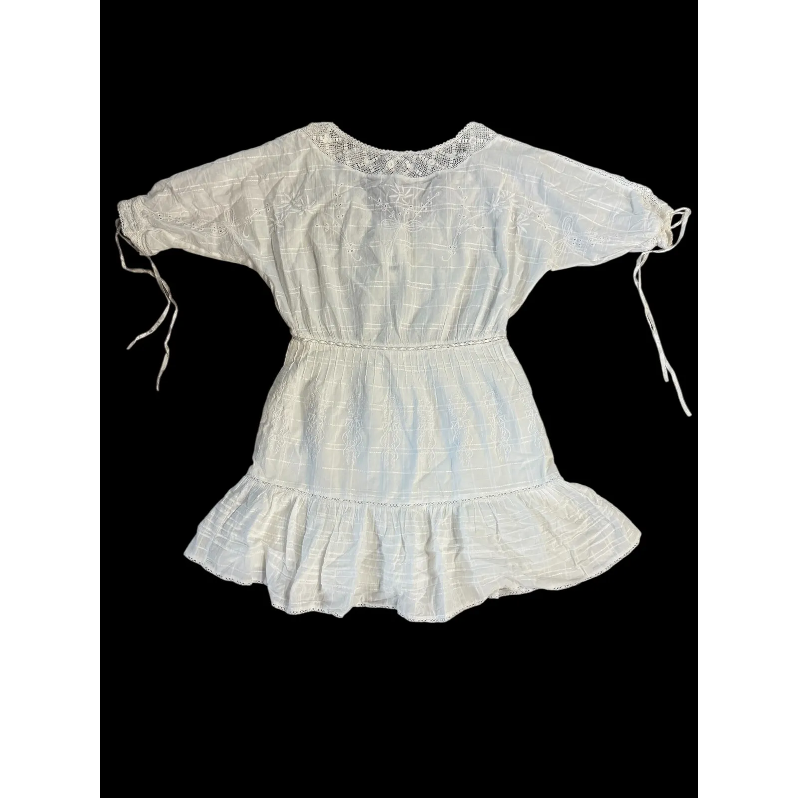 LoveShackFancy Lori White Lace Cotton Mini Dress NWT Size Small - Image 4