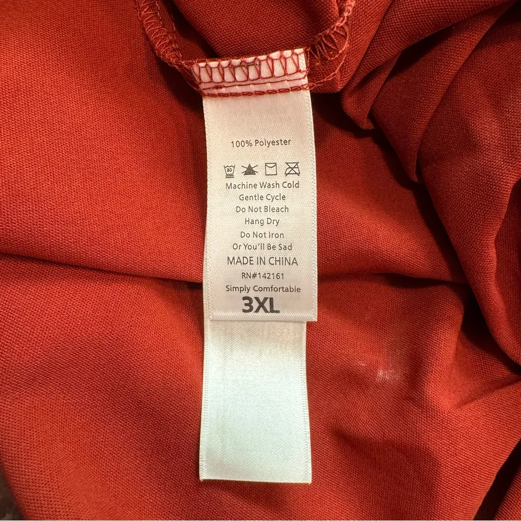 LuLaRoe Red Annabelle Ruffle Tiered Long Sleeve Boho Peasant Dress Size 3XL NWT - Image 4