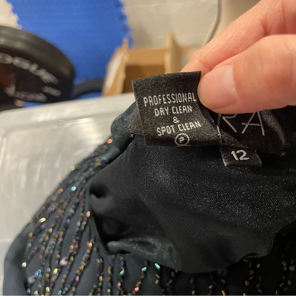 Black / navy y2K beaded drop waist chevron sleeve midi dress whimsigoth flutter Size M - Image 13