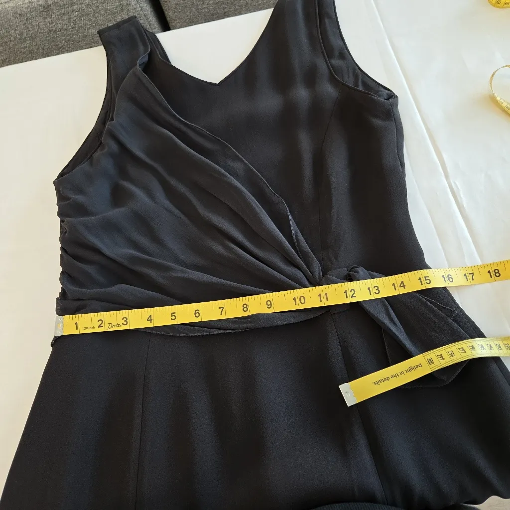 Giorgio Armani Black Front Cross Over Sleeveless Silk Dress Size 44 Italy Large - Image 14