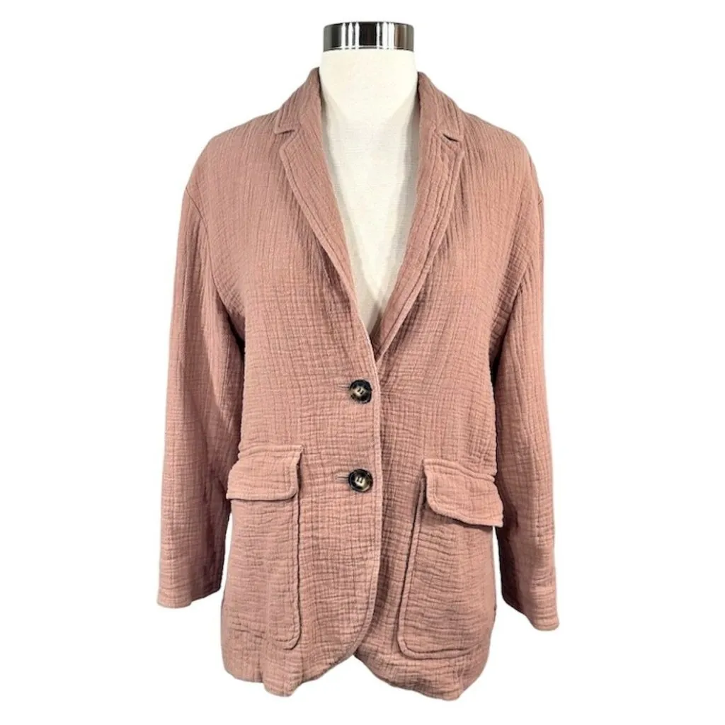 Madewell Cotton-Linen Relaxed Larsen Blazer in Faded Earth - Image 3