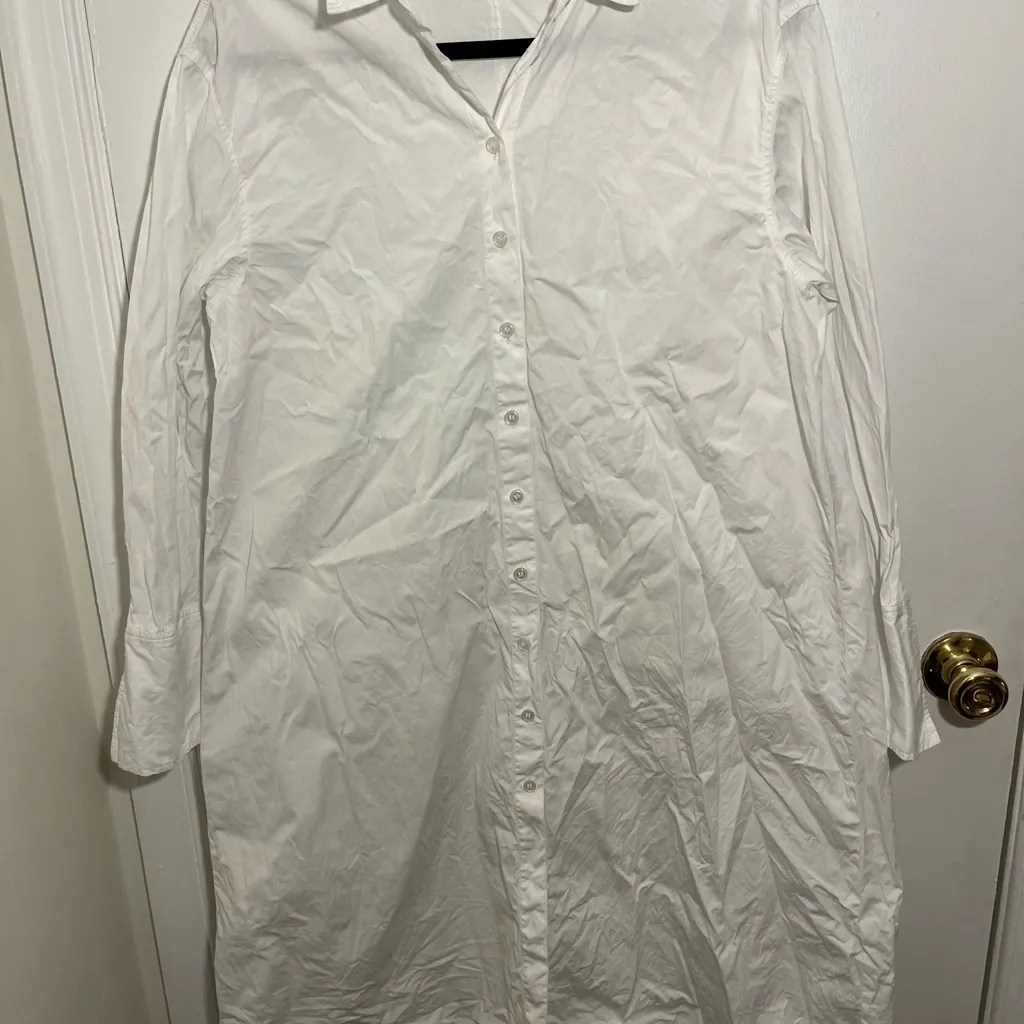 Nordstrom Classic White Long Sleeve Dress - Image 7