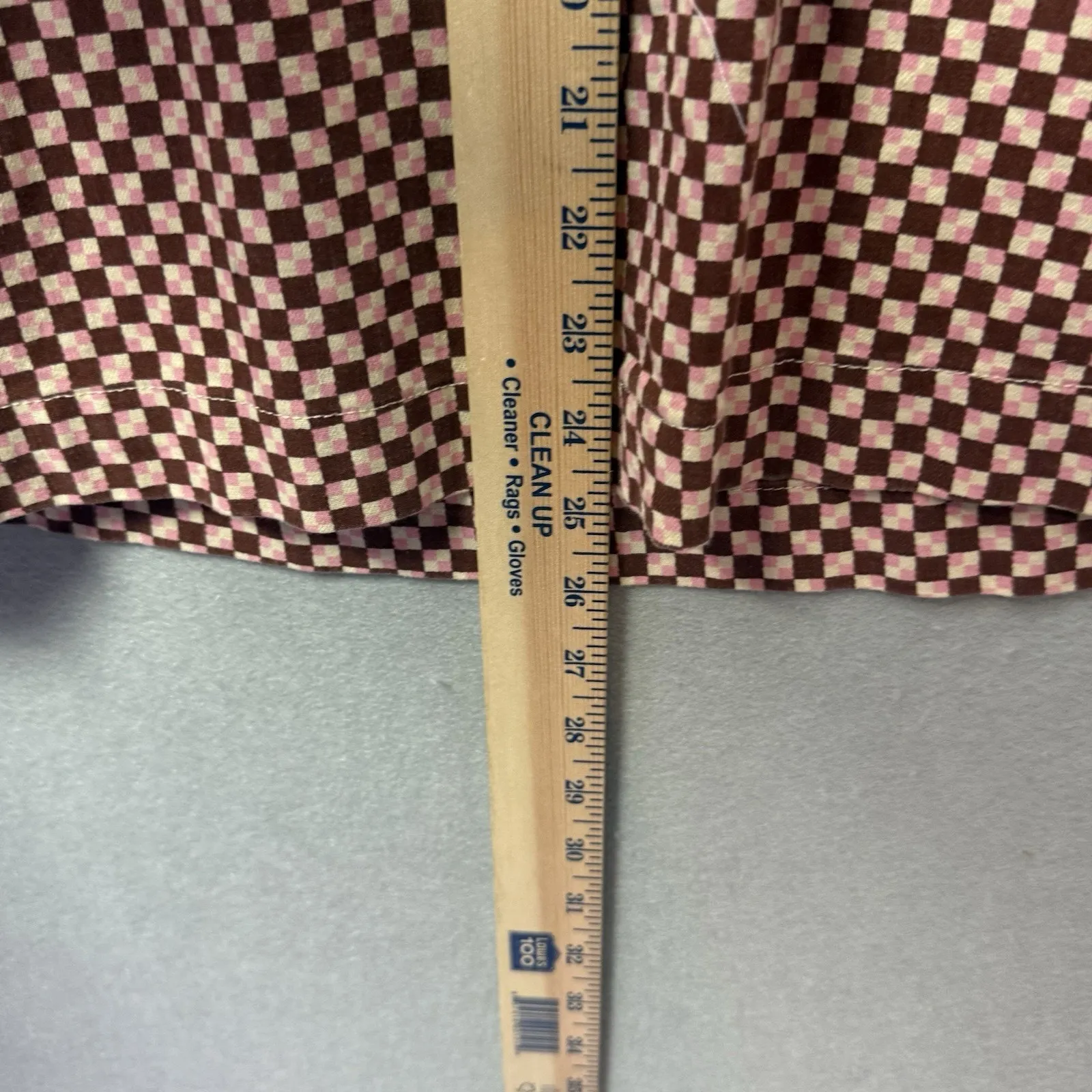 Levi's Womens Mini Dress Square Neck Cotton Pink Checkered Casual Size L - Image 12