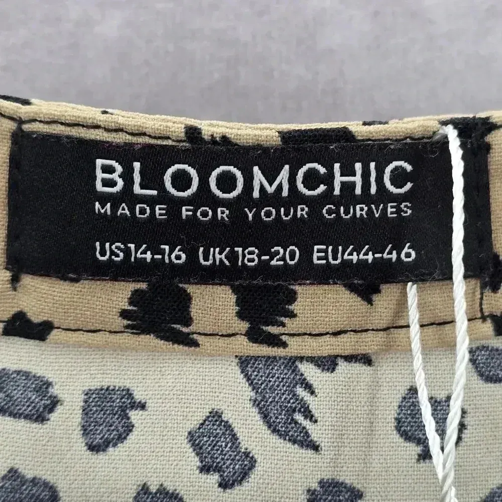 Bloomchic Allover Print Flutter Short Sleeve Flowy Flare Midi Dress XL NWOT - Image 5