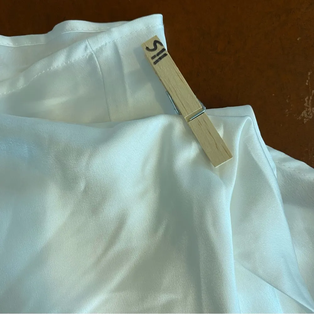 Show me your mumu wedding Jasmine Mini Dress in ivory white luxe statin small - Image 11