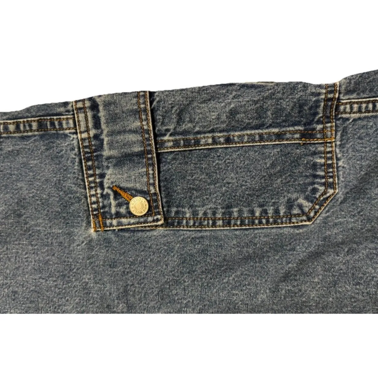 Y2K‎ Shabby Chic REVOLT Clothing Co.Denim Maxi Skirt 11/12 Cargo Pockets BAGGY Blue - Image 2