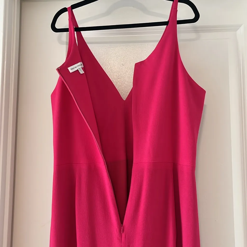 DRESS THE POPULATION Iris Slit Crepe Gown, Bright Fuchsia, Size XXL - Image 11
