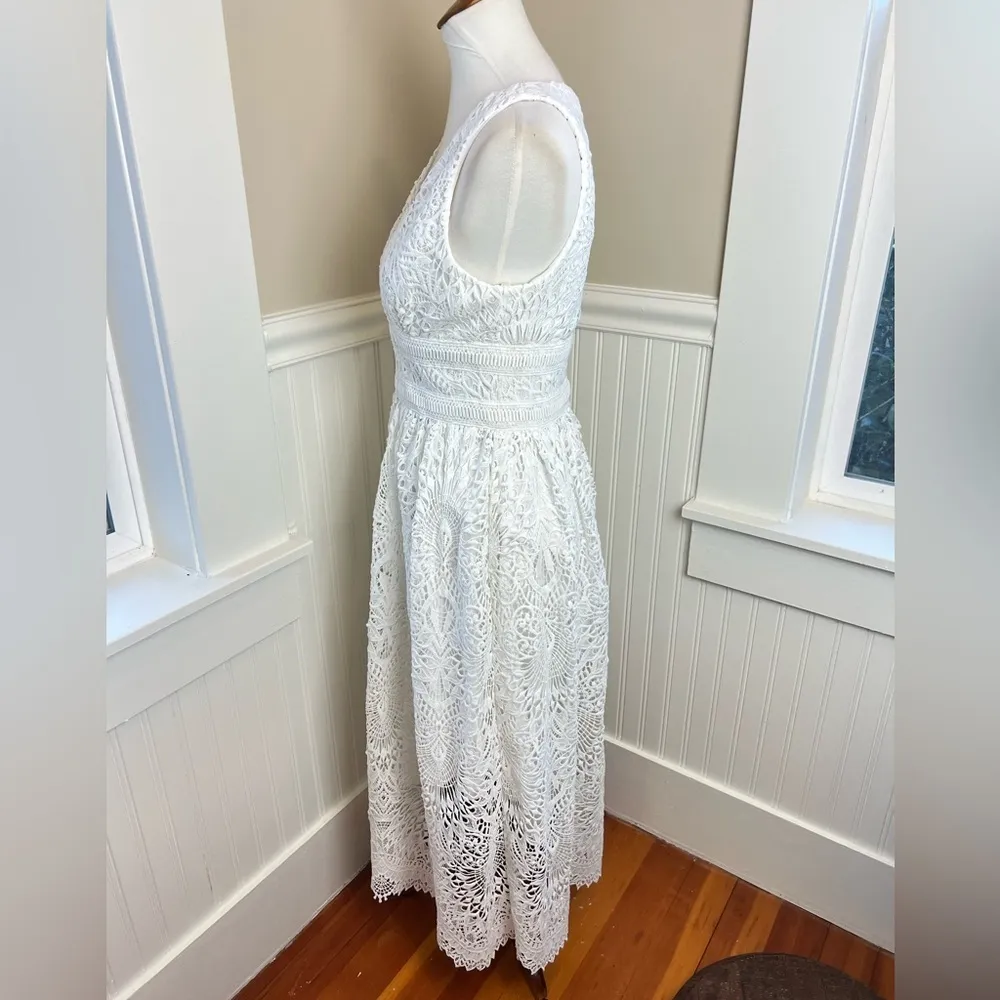 Shoshanna Christabella Dress White Lace Blogger Fave Farm or Beach Wedding Sz 6 - Image 5