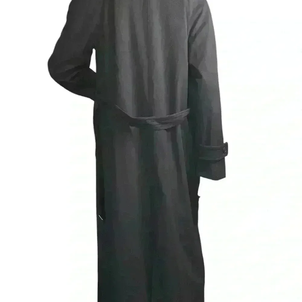 Vintage Armani Collezioni Black Poly Techno Lightweight Belted Trench Coat. - Image 11