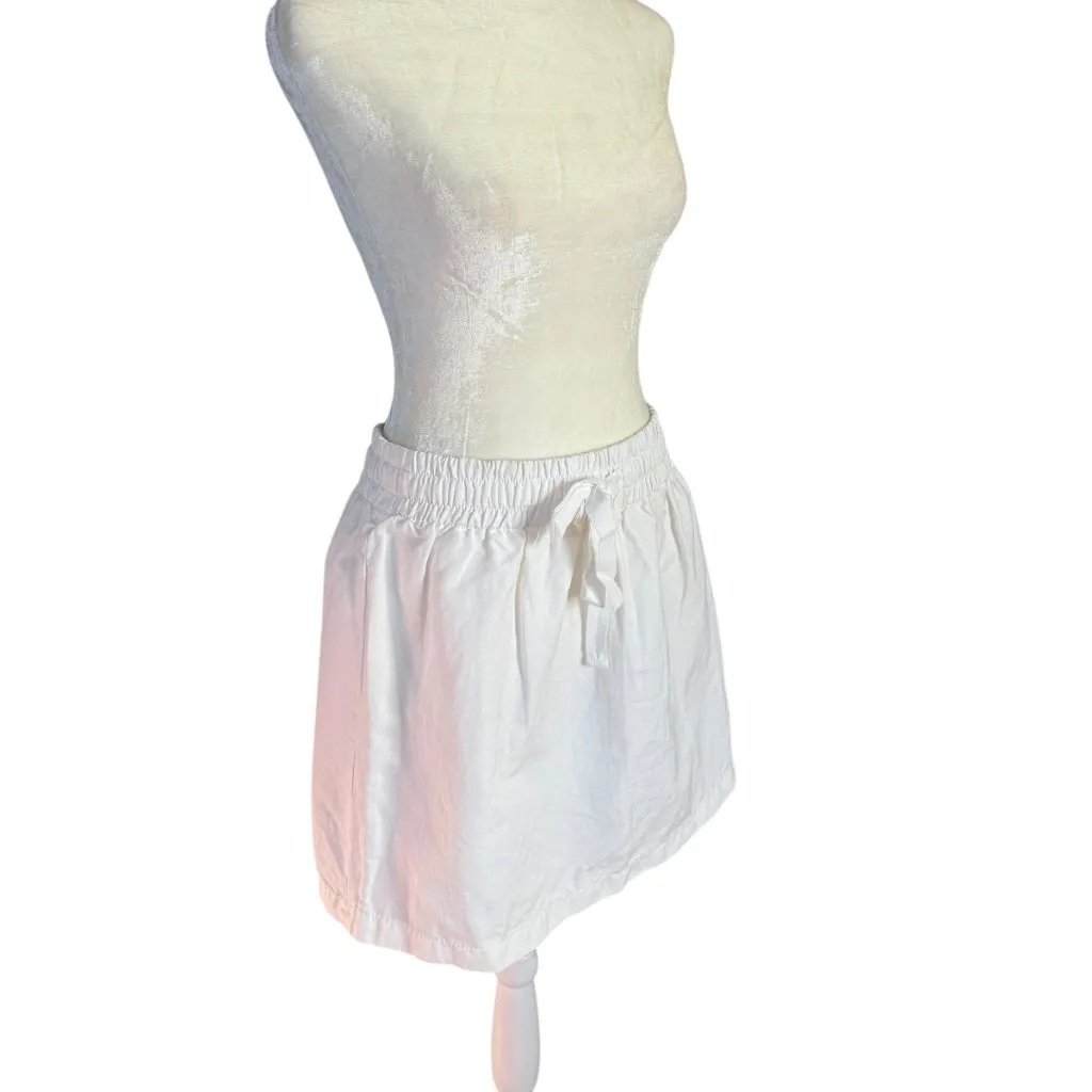 J. Crew white pull on elastic drawstring above the knee skirt women's size 2 - Image 3