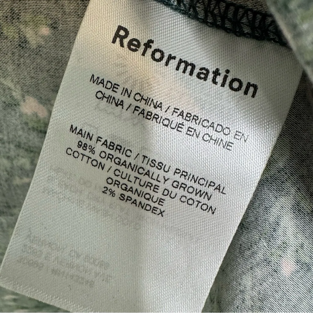 NWT Reformation Fairfield Green Floral Cotton Maxi Dress in Coriander Size 0 - Image 10