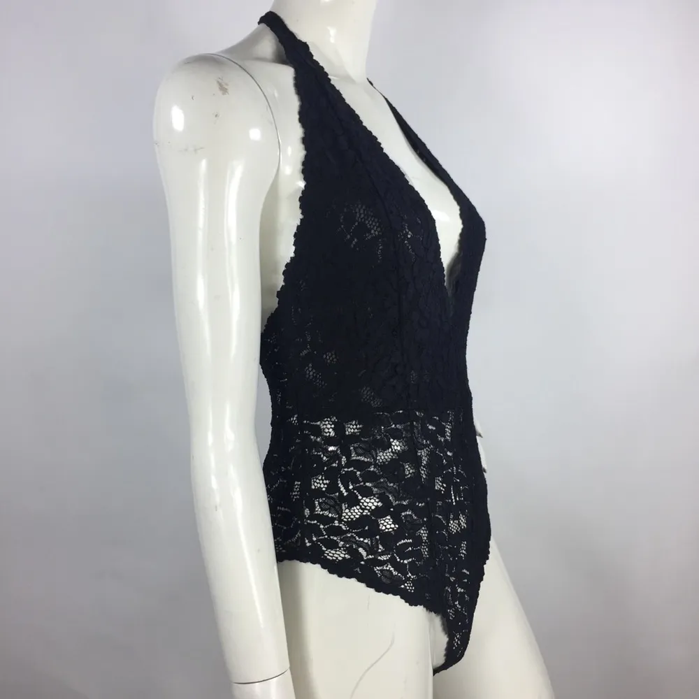 Free People Lace Bodysuit Halter Snap On - Image 12