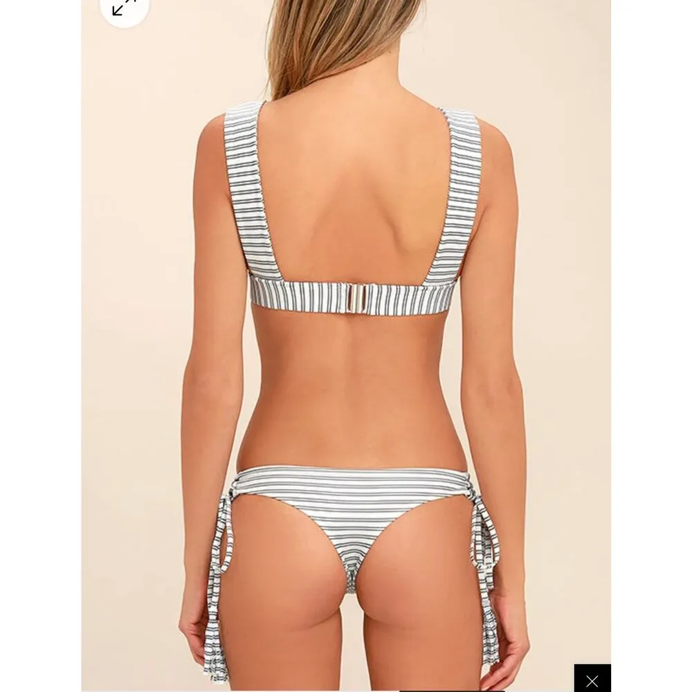 ELLEJAY Puka Black & White Striped String Bikini size s/m - Image 9