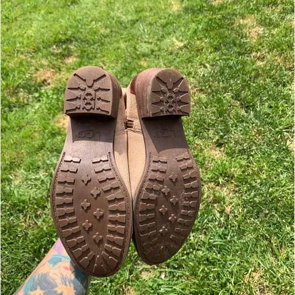 UGG Rioni Tan Suede‎ Leather Soft Pull On Mid Boots - Image 13