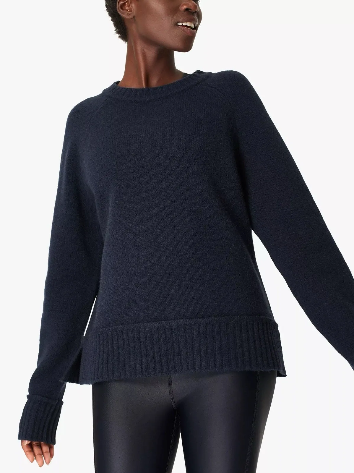 Sweaty Betty Elevate Mountain Blue Wool Yak Jumper Sweater Womens Small - Image 1