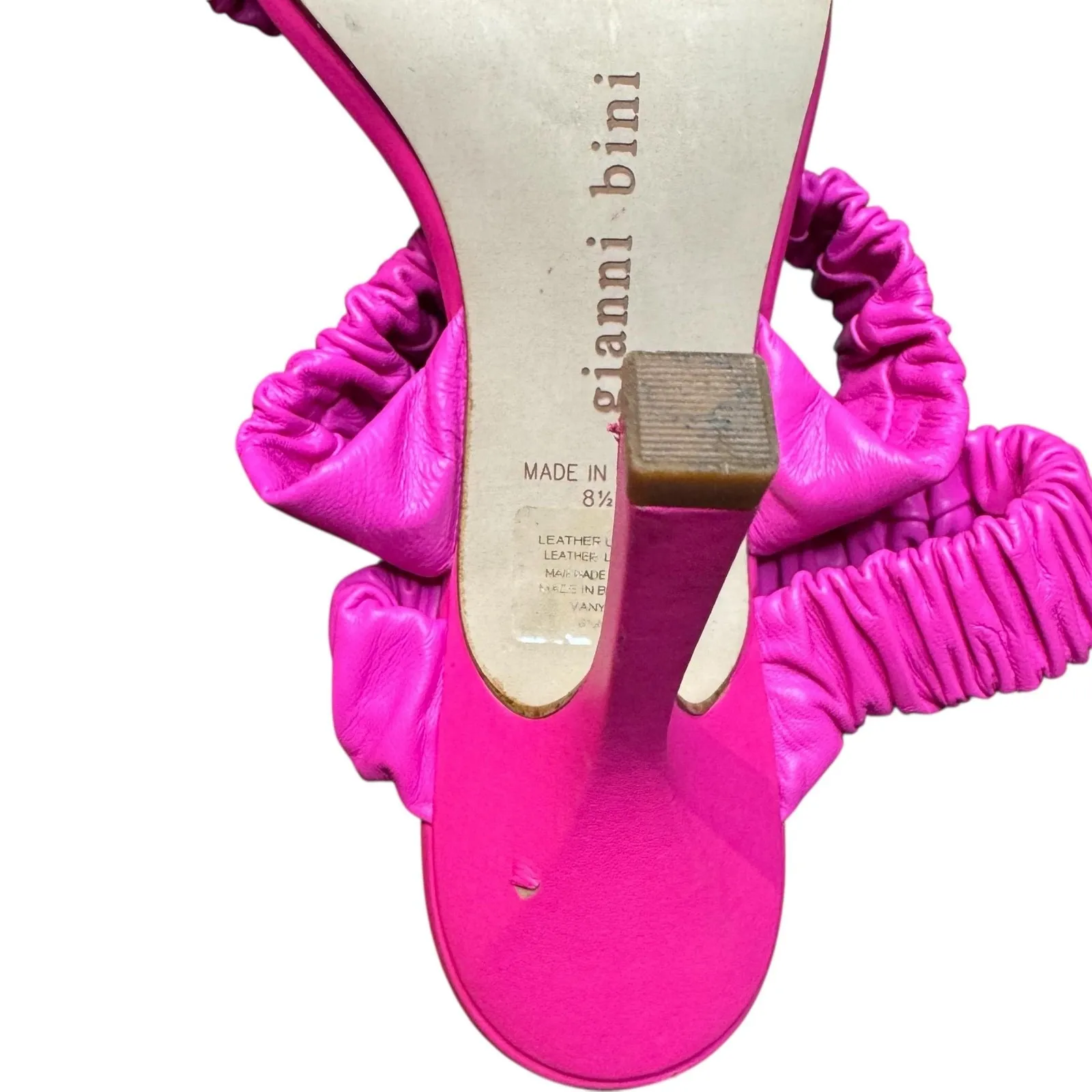 Gianni Bini Shoes Womens Size 8.5 Pink Vanya Ruched Strappy Square Toe Sandals - Image 12