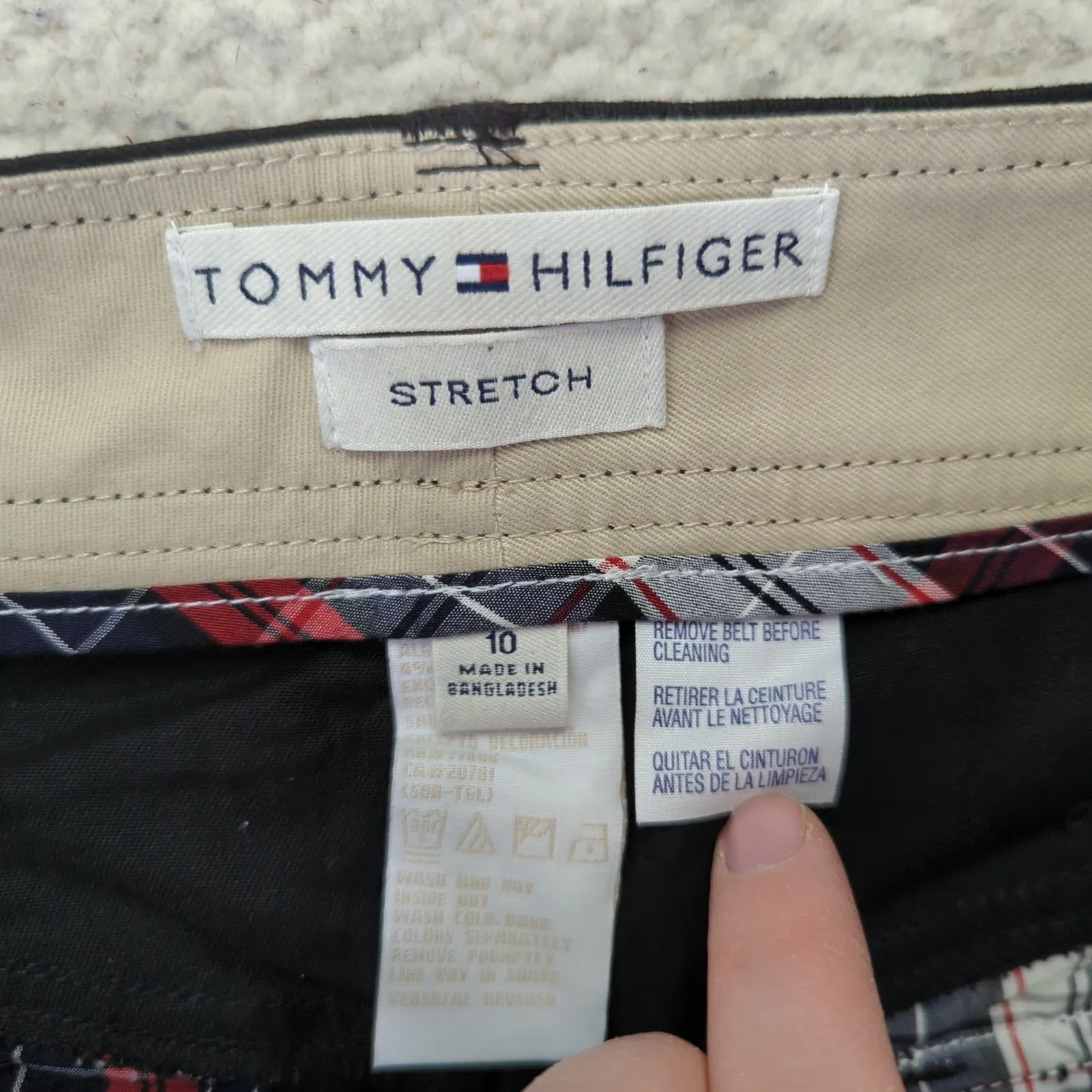 Y2K Tommy Hilfiger Stretch Black Wide Leg Pants Belted Women's‎ Size 10 - Image 7