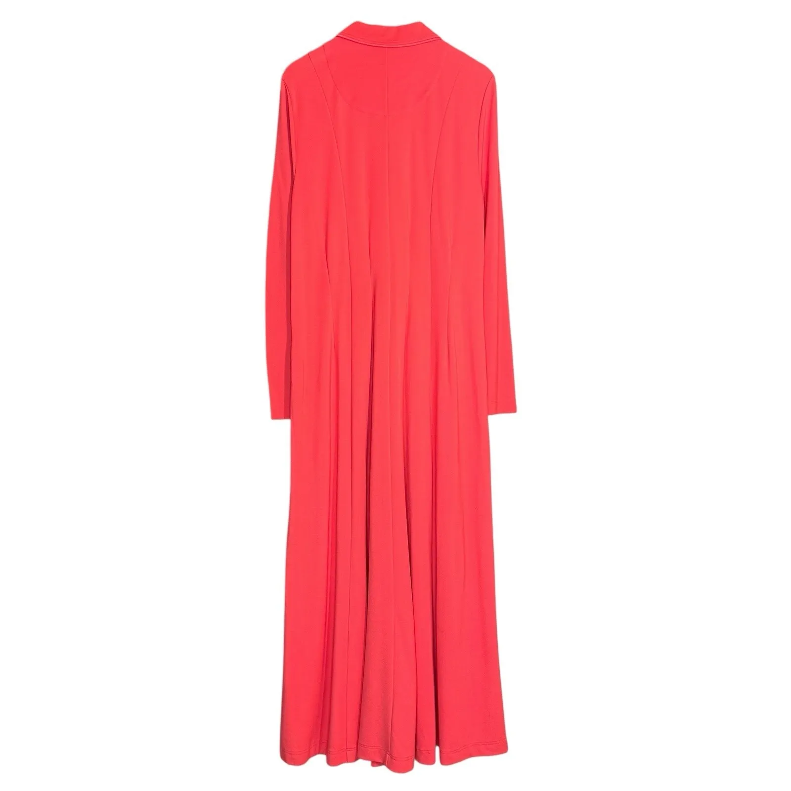 NWOT‎ Soft Surroundings XL Swingtime Maxi Dress Coral Long Sleeve Pockets Ponte - Image 6