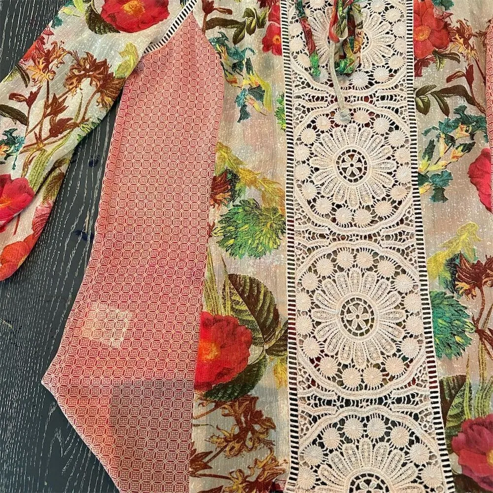 Meadow Rue Anthropologie Beige Floral Key - Image 8