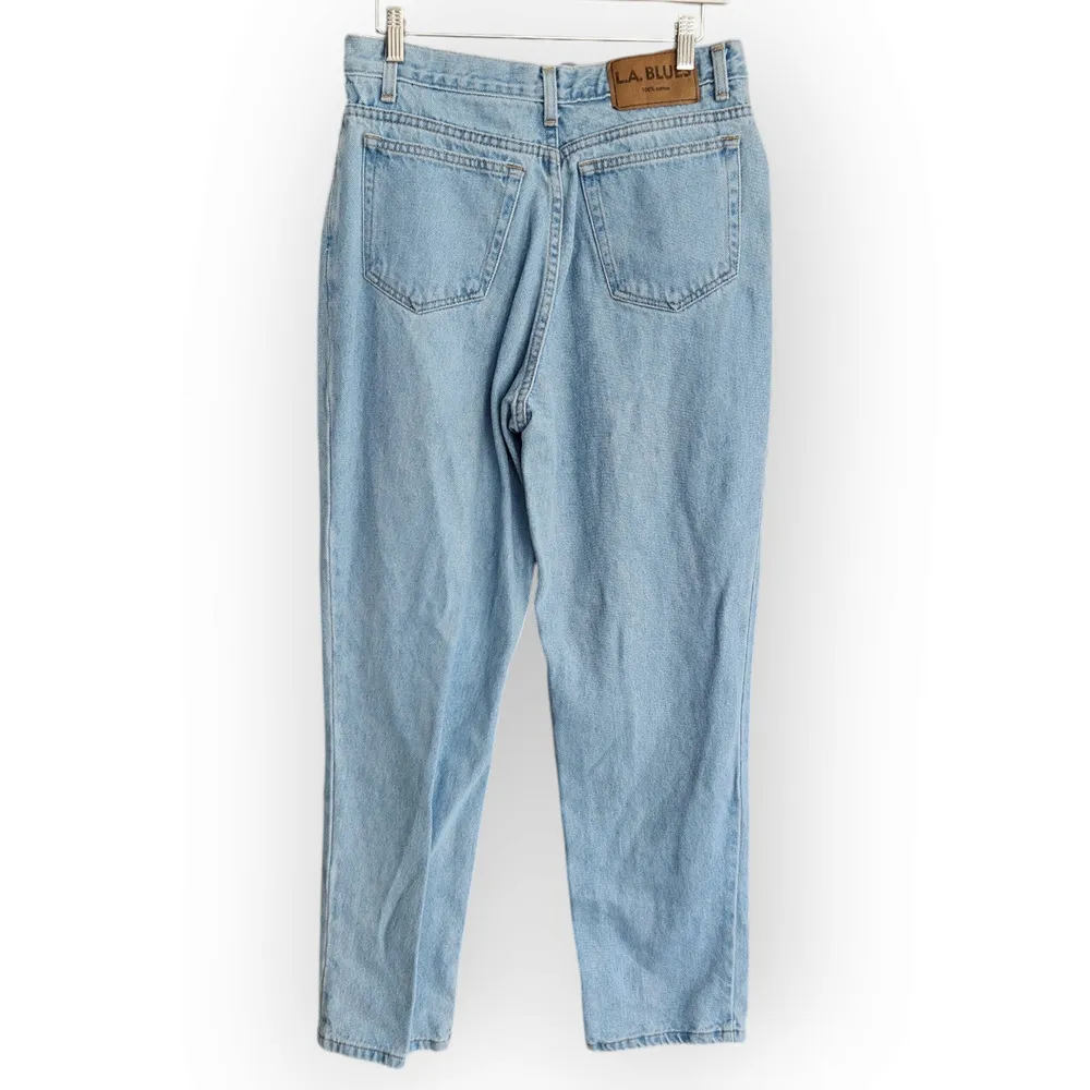 Vintage 90s LA Blues Light Wash High Waisted Straight Leg Jeans 6 - Image 4