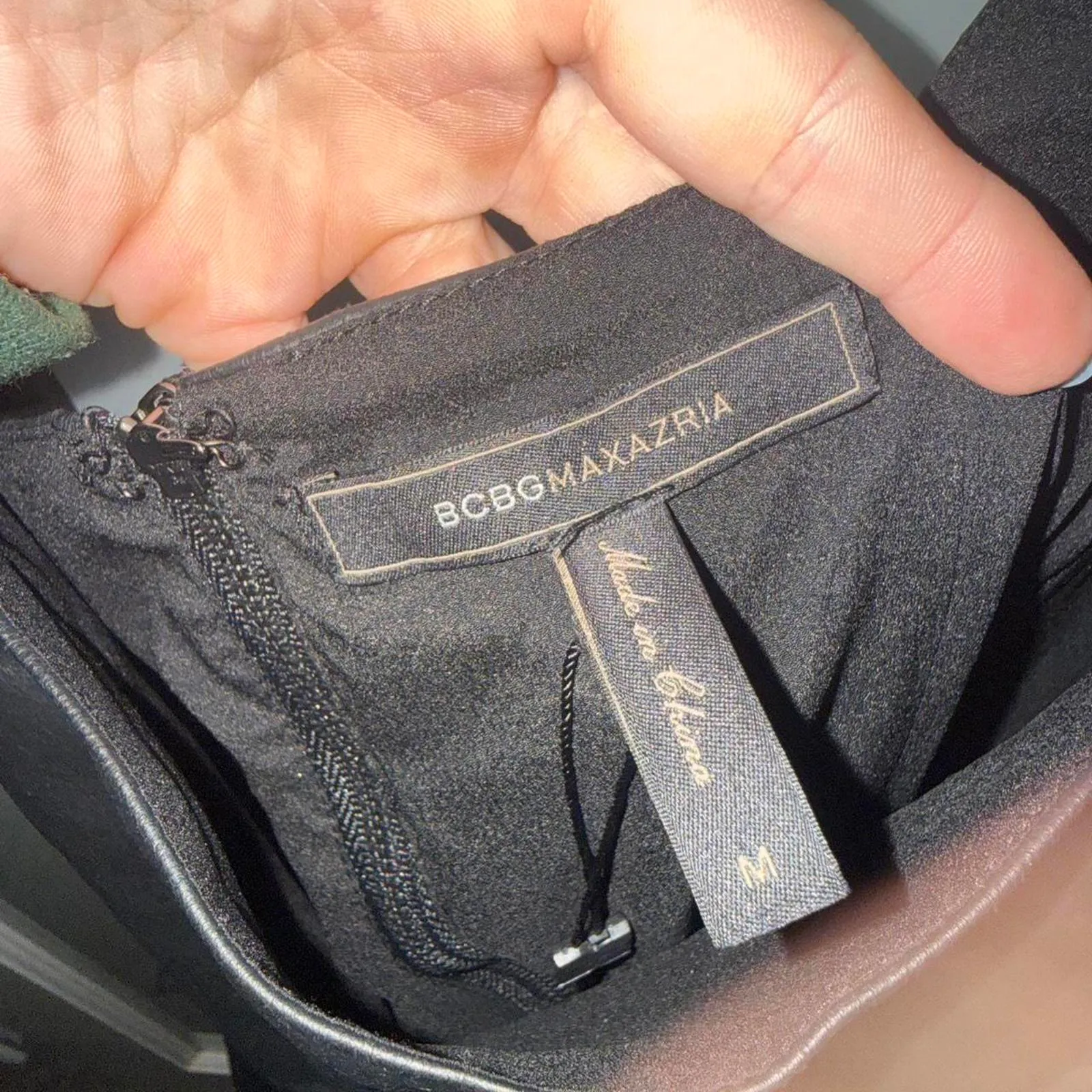 bcbg vegan leather peplum top - Image 5