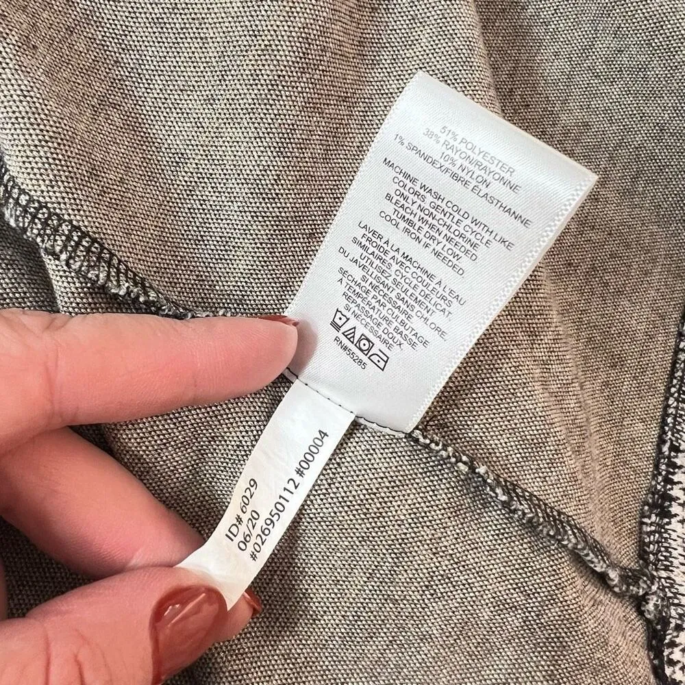 Express Gray Long Line Plaid Open Front Sweater Jacket Size XL - Image 9