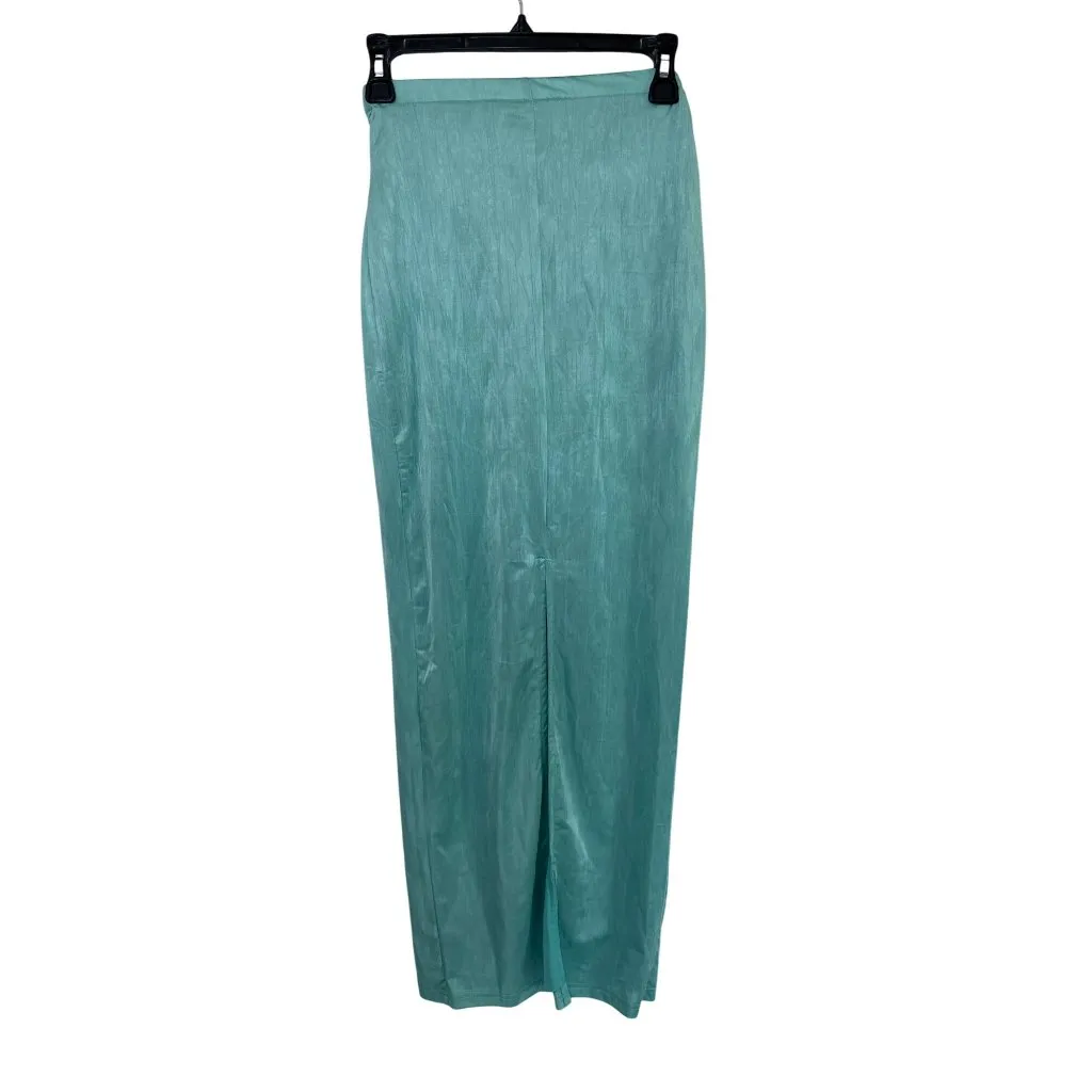 superdown Joana Maxi Skirt in Teal X-Small New Womens Long Straight Stretch - Image 5