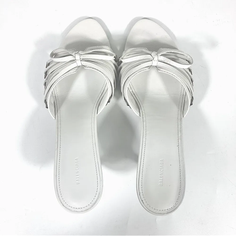 Cagole High Heel Slide Sandals Optic White 40 10 NEW 785784WAD4E - Image 11