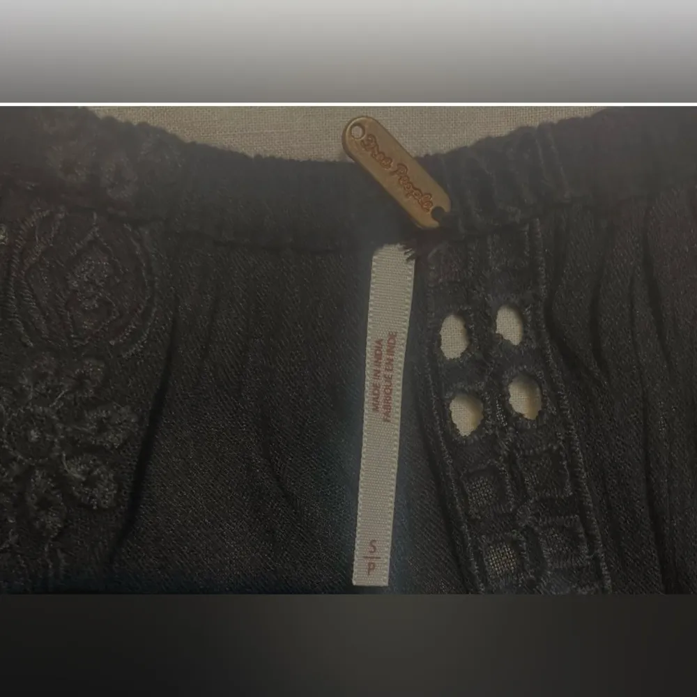 Free People Black Bohemian Shift Dress Women’s Size Small party cocktail dress - Image 7