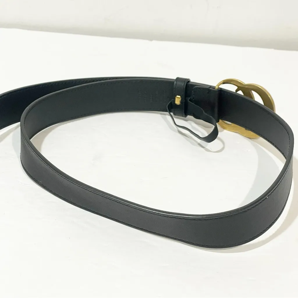 GUCCI Women’s Belt GG Marmont Leather Black Gold Hardware Leather‎ 75/30 - Image 3