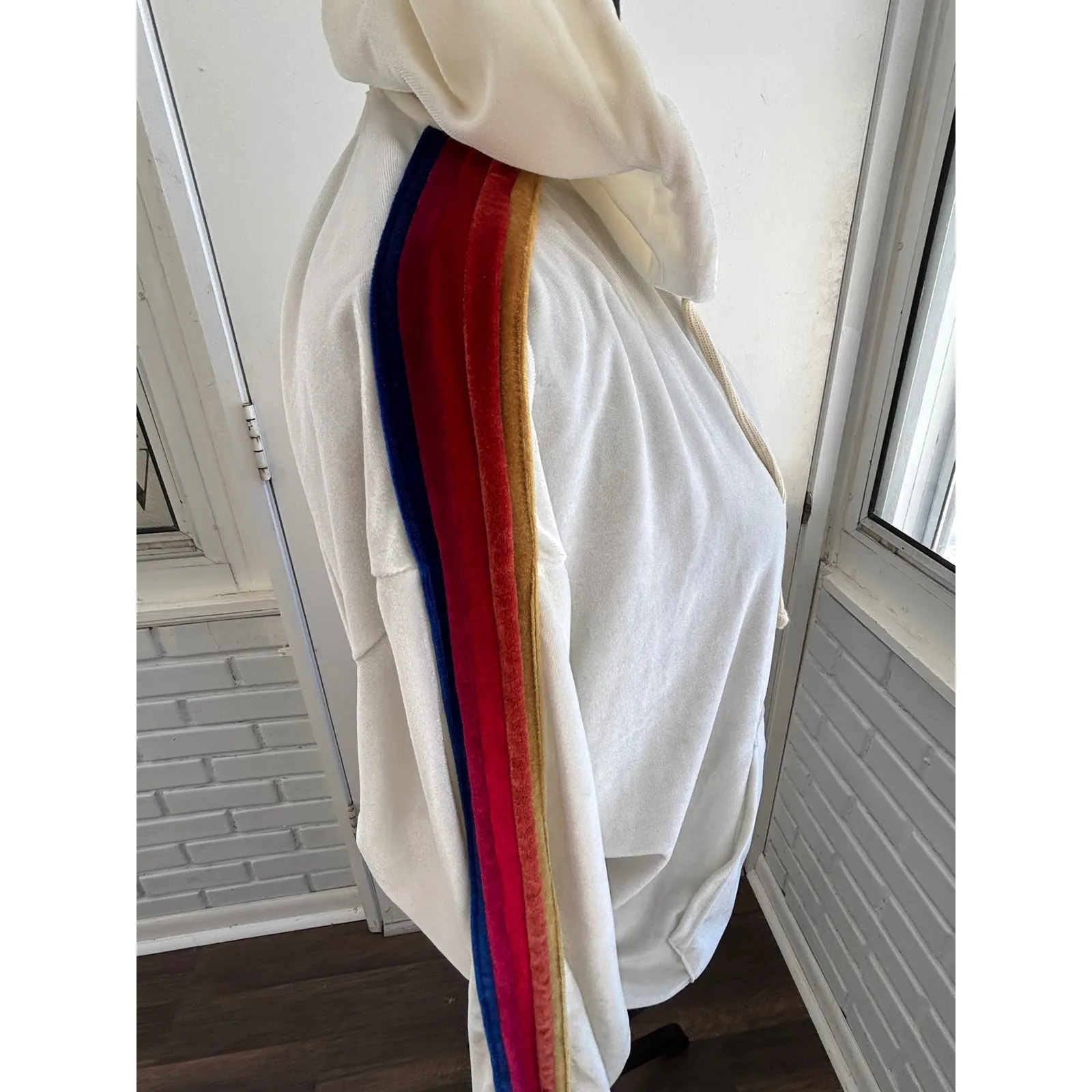 Aviator Nation Classic Velvet Relaxed Zip Hoodie Small Rainbow Athleisure velour - Image 5