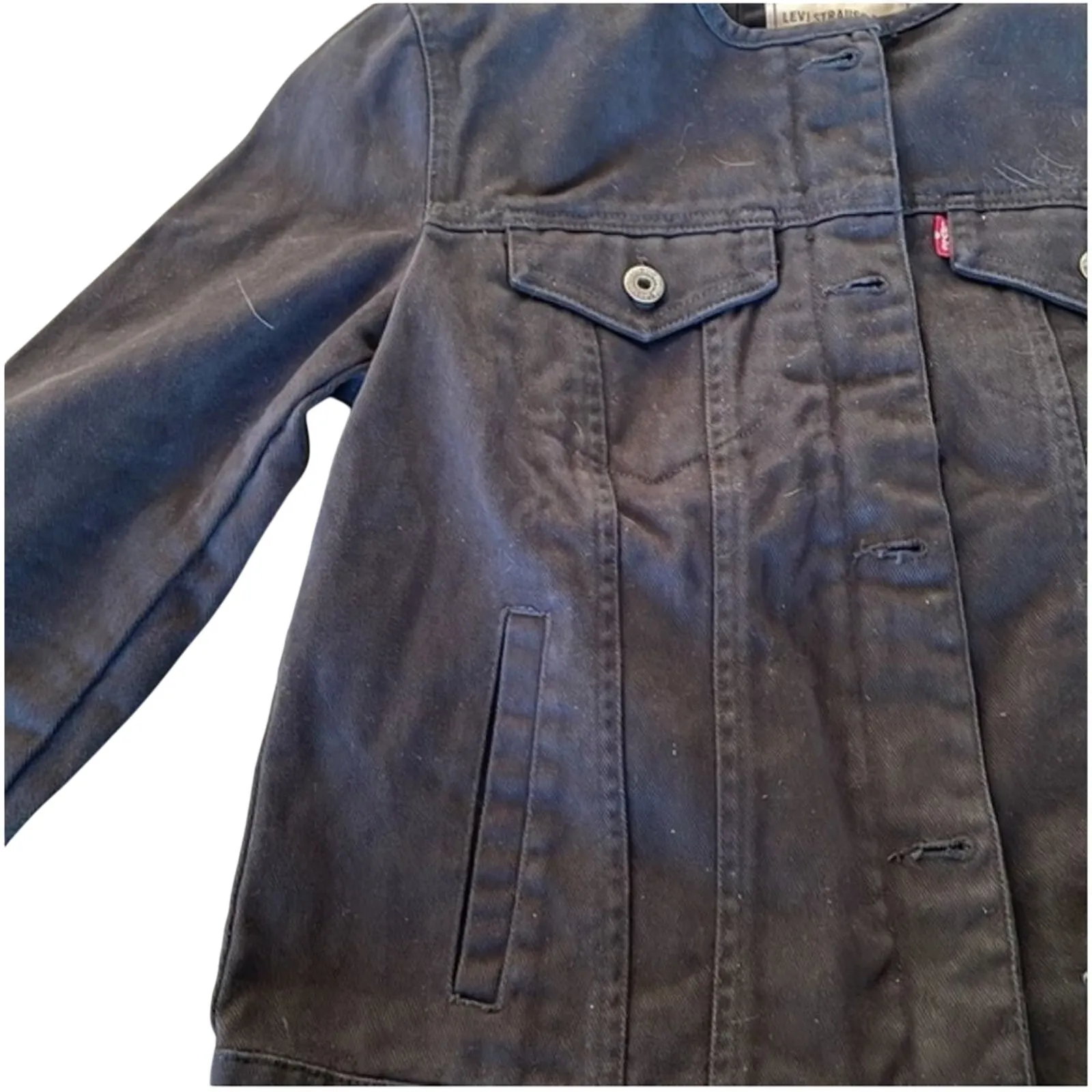 LEVI’S Cotton Collarless Denim Jacket, Size Small, New with Tag MSRP $150 - Image 4