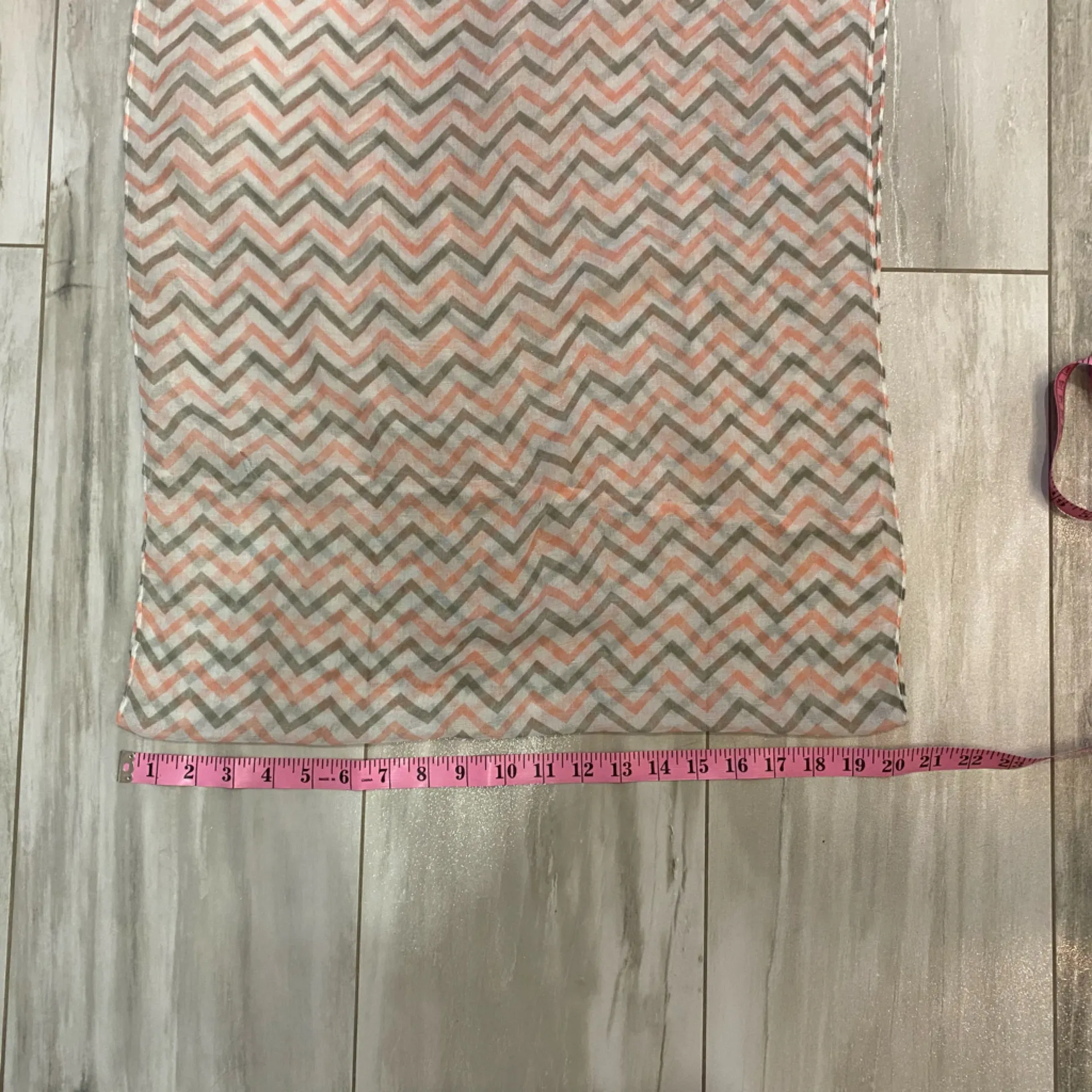 Pink and Gray Chevron Circular Viscose Lightweight infinity Scarf, One Size - Image 6