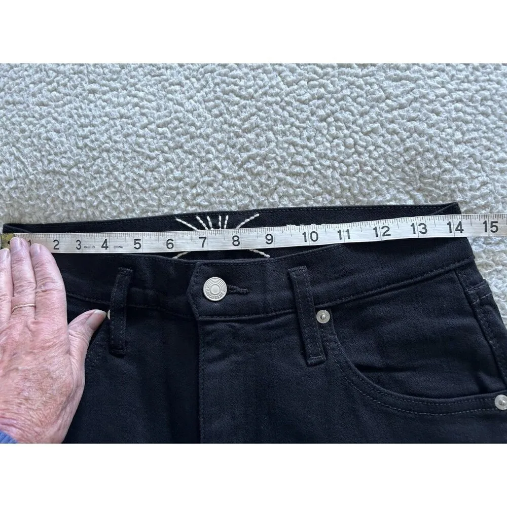 DAILY BLUE by ADRIANO GOLDSCHMIED Peace Bell Bottom Jeans in Infinity Black 27 - Image 15