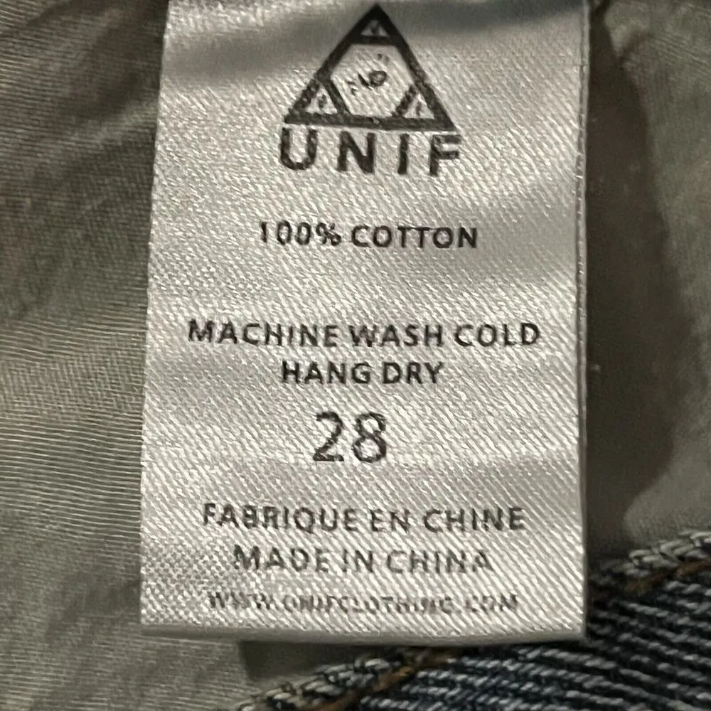 UNIF Denim Shorts Women’s 28 High-Rise Raw Hem Grunge Y2K Distressed - Image 10