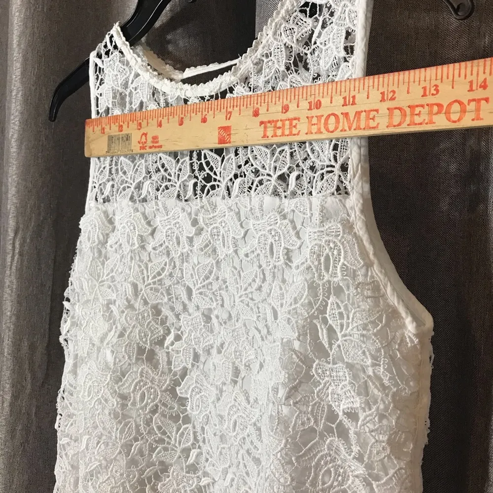 Zara Basic Simple White Lace Sleeveless Blouse Top - Image 5