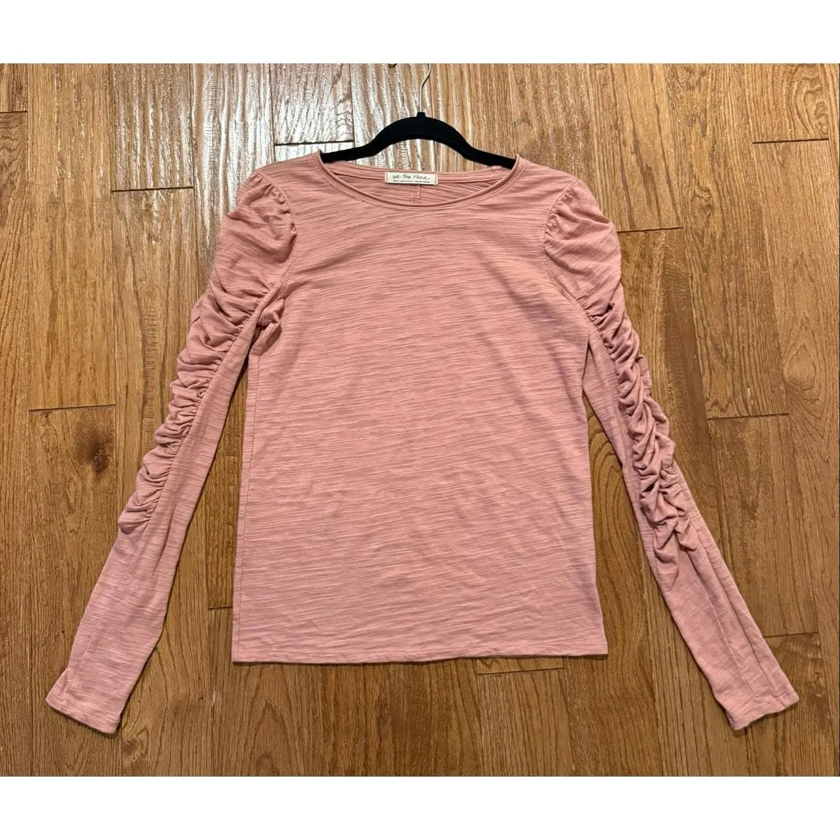 We the Free Natasha pink ruched puff sleeve long sleeve top small - Image 6