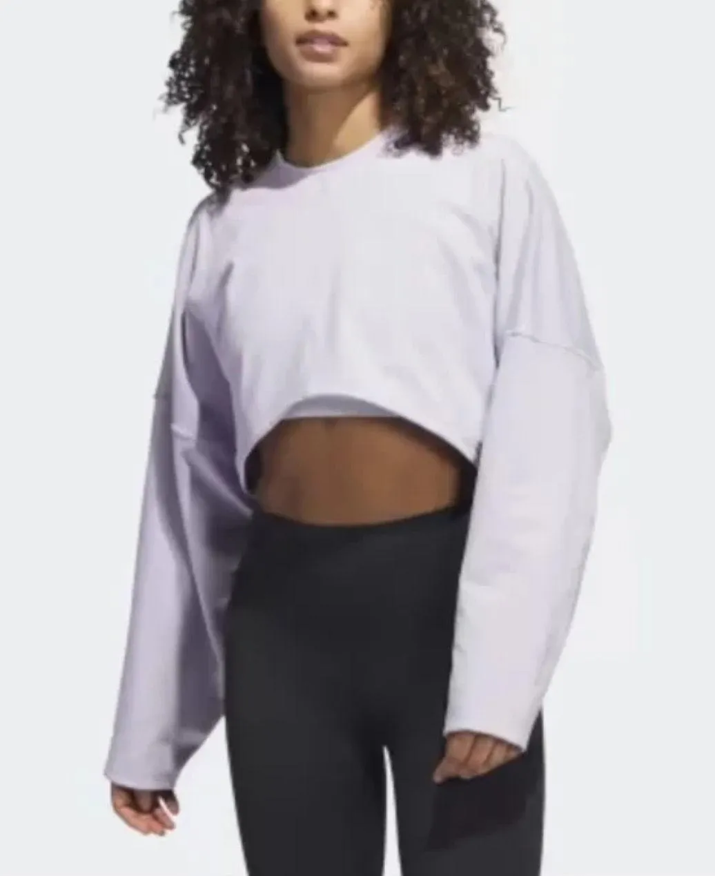 Adidas Training Yoga Studio Cropped Long Sleeve Top - Image 6