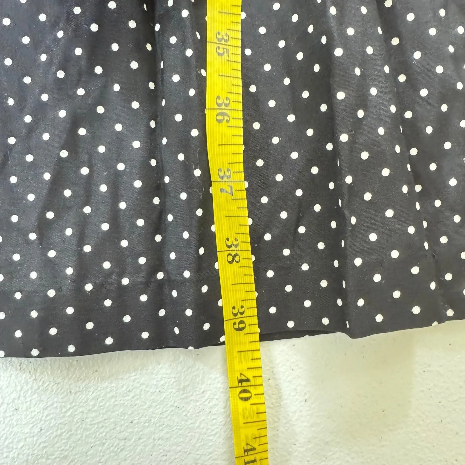 VTG 70 80 SJ Fashion PolkaDot Romper Black White Button Detail USA 16 whimsical - Image 8