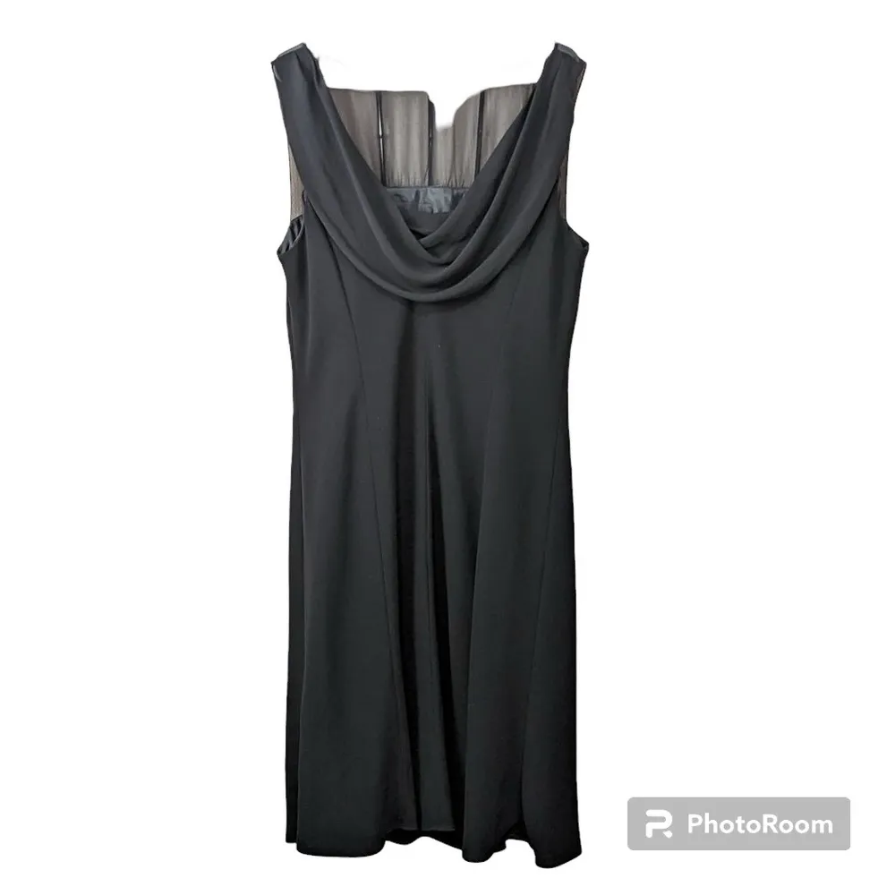 BLACK SHEER CHIFFON JEWELED BODICE DRESS SIZE 16 - Image 4