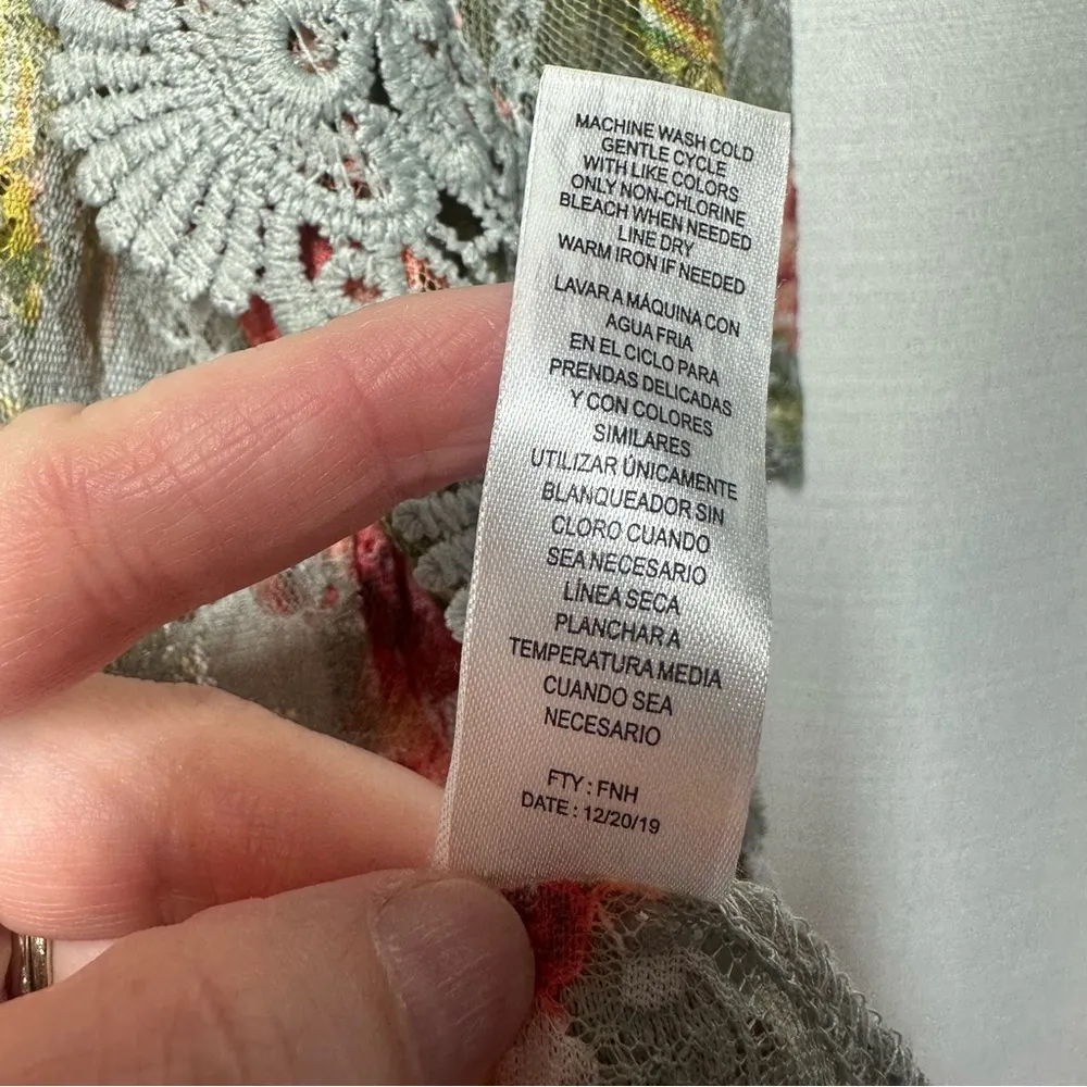 Lace Sheer Open Front Kimono Large Boho Whimsigoth Fairy Bell Sleeves Crochet - Image 7