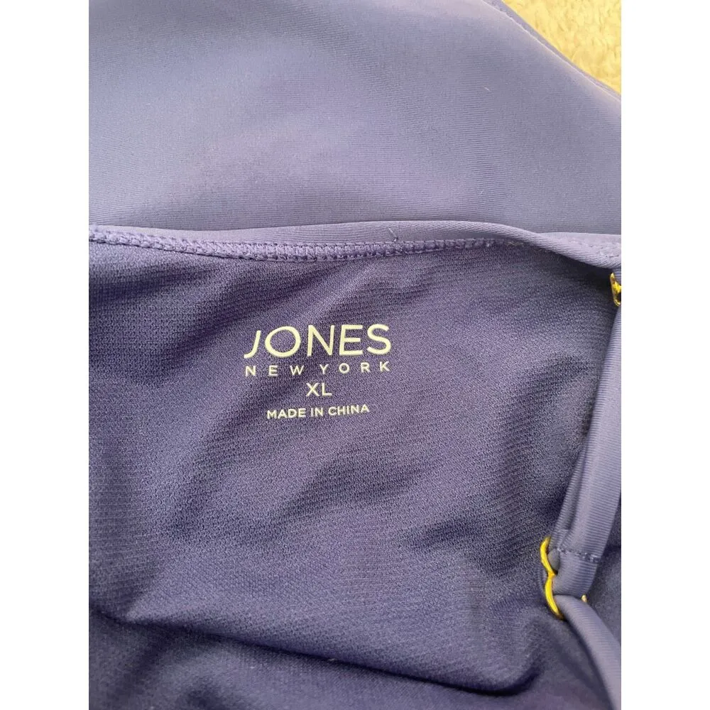 Jones NY Ruffle-Overlay One Piece Swimsuit Purple Size XL One Piece Swimsuit - Image 5